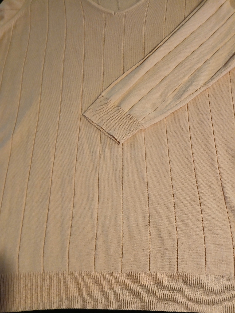 Roaman's Peachy Pink V-Neck Fine Gauge Sweater Size 30/32 (3X)